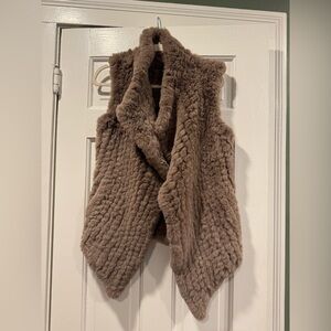 Stella + Lorenzo Brown Faux Fur Vest